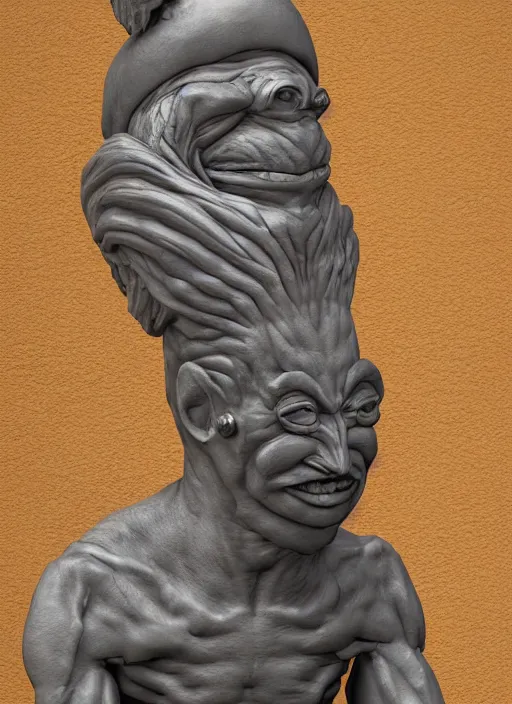 Prompt: a sculpture of a content moon man, by sergio bustamante, 8 k resolution