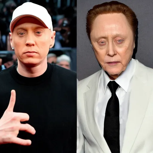 Prompt: Eminem co-stars with Christopher Walken, PG-13 action buddy flick