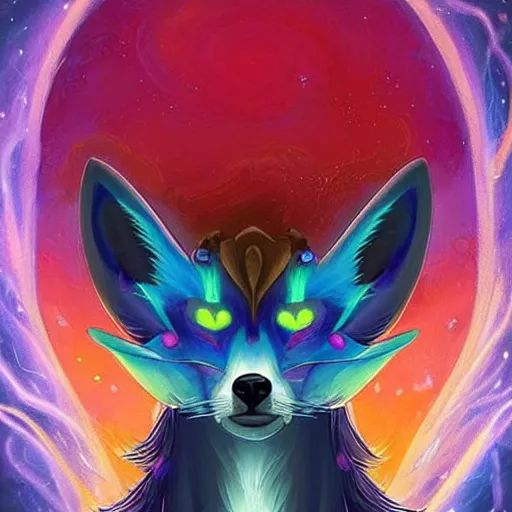 Prompt: a stylized painting of an avatar of an awesome cosmic powerful luxurious foxfolk mage themed around death and the cosmos, in the style of dnd beyond avatar portraits, beautiful, artistic, elegant, lens flare, magical, lens flare, nature, realism, stylized, art by jeff easley and genndy tartakovsky and hayao miyazaki