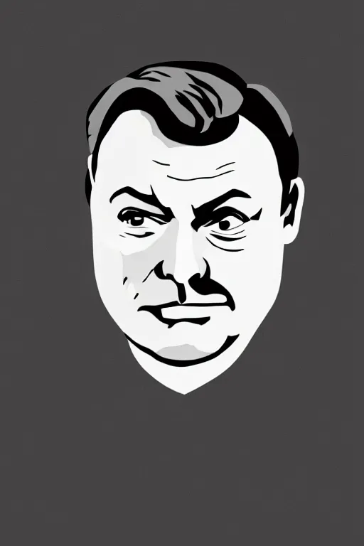 Image similar to minimalist viktor orban, illustration, vector art