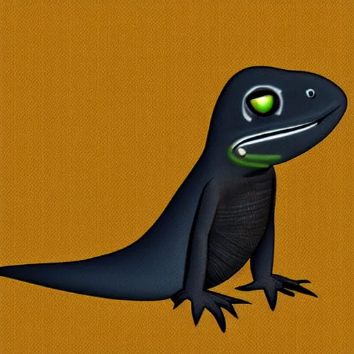 Image similar to a lizard in a tuxedo, digital art