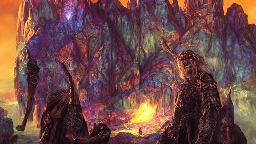 Image similar to bright, colorful, realistic from Elder Scrolls: Shivering isles concept art of The Mad God Sheogorath backlighting, kodachrome, high contrast, highly detailed, sharp focus, digital painting, concept art, illustration, trending on artstation, comic book by Alex Ross and Adam Adamowicz cover art