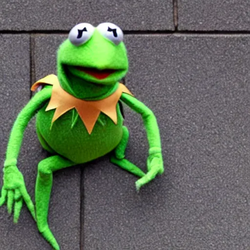 Image similar to kermit the frog gets tried for tax evasion, court