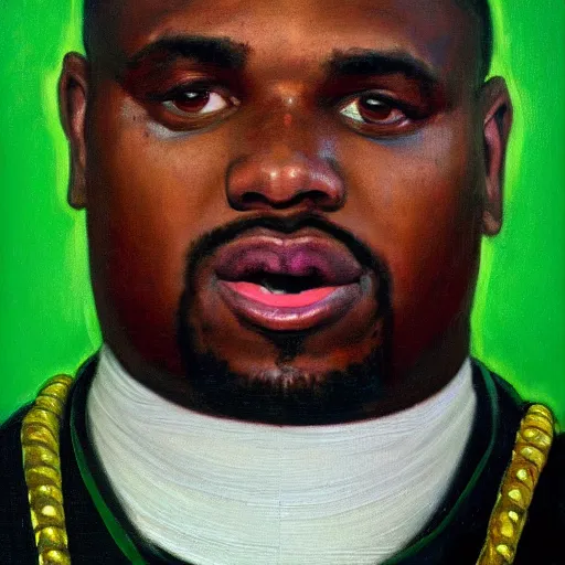 Prompt: portrait of the holy father, boston celtics glen davis, religious, oil on canvas by william sidney mount, trending on artstation,