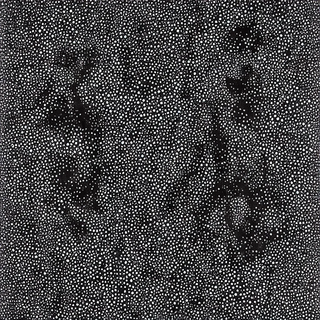 Image similar to face made out of planet, faceless people dark, dots, drip, stipple, pointillism, technical, abstract, minimal, style of francis bacon, asymmetry, pulled apart, cloak, hooded figure, made of dots, abstract, balaclava