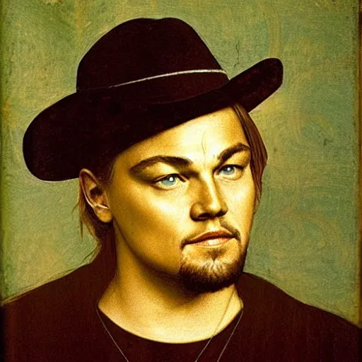 Image similar to Leonardo DiCaprio portrait by Leonardo Davinci