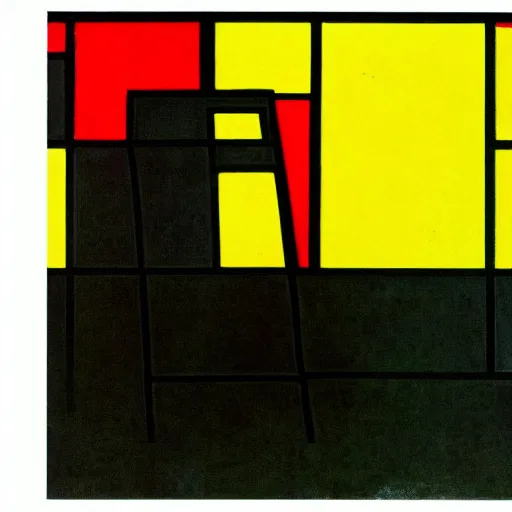 Image similar to end of the life by piet mondrian, flat colors