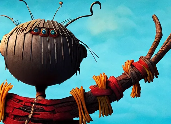 Image similar to A very high resolution image from a new movie, stop motion, Animated film Kubo, Kubo and the Two Strings, directed by wes anderson