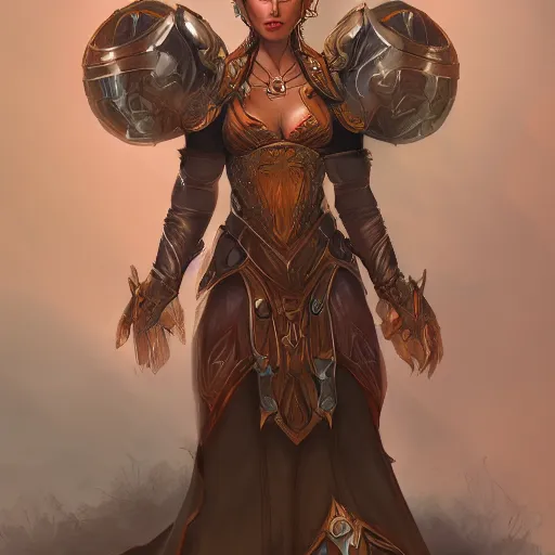 Image similar to beautiful earthen sorceress wearing wooden armor full body, trending on artstation, ultra fine detailed, hyper detailed, hd, concept art, digital painting