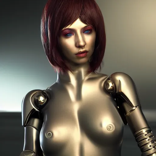 Prompt: daz3d genesis 8 female cyborg cyberpunk, Iray shaders, studio HDRI soft lighting, natural skin textures ultra hd 8k, ray traced, unreal engine, cinematic realistic portrait, reflective metal, sub surface scattering