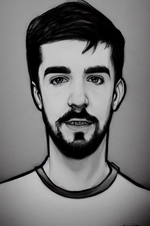 Image similar to Sean McLoughlin, Jacksepticeye, Irish Youtuber, solo portrait, gigachad, grayscale 🎨🖌️