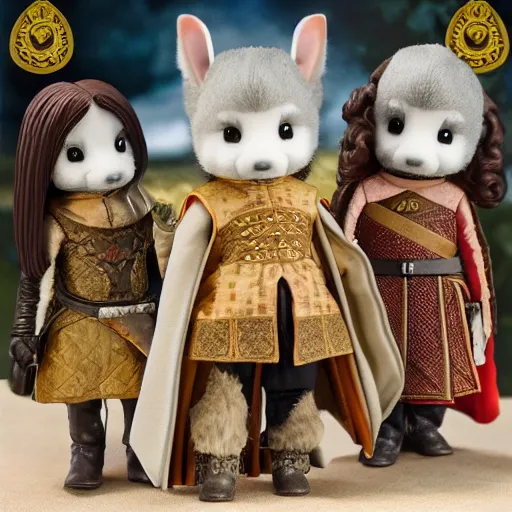 Image similar to a game of thrones themed calico critters set