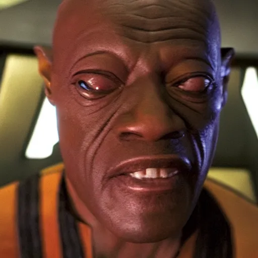 Image similar to beatlejuice as mace windu in star wars episode 3, 8k resolution, full HD, cinematic lighting, award winning, anatomically correct