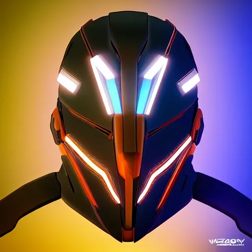 Prompt: very symmetrical!! tron legacy mask concept asset art from video game, by miguel angel martinez monje, by vitaly bulgarov, by yoji shinkawa, by joss nizzi, by shoji kawamori, horizon zero dawn, konami, mecha, deviantart, artstation, marmoset toolbag render, unreal engine