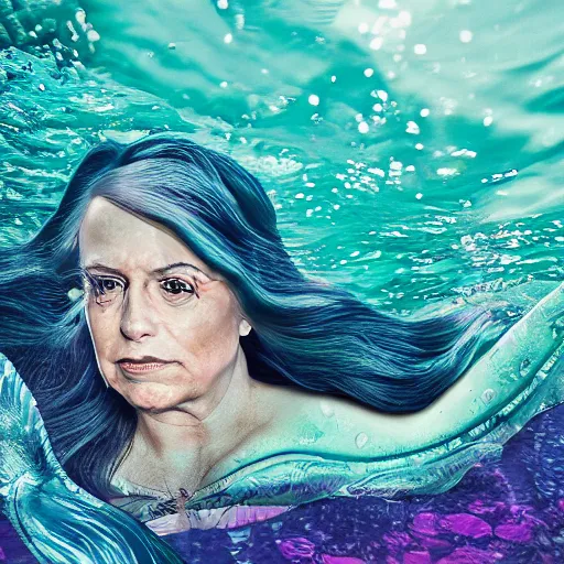 Image similar to Bernie Sanders as a Mermaid, perfect face, intricate, Sony a7R IV, symmetric balance, polarizing filter, Photolab, Lightroom, 4K, Dolby Vision, Photography Award