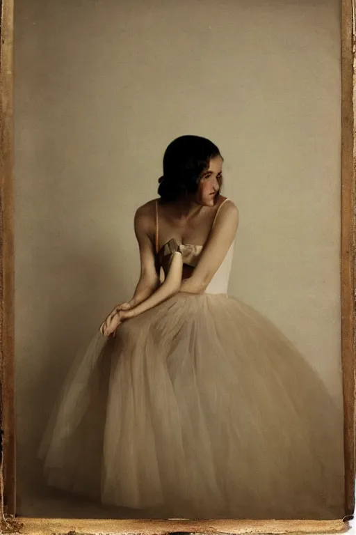 Image similar to hyperrealism fashion portrait girl in a ballet dress sits on a silk cloth by Roversi photo from The Holy Mountain by Alejandro Jodorowsky in style of Francisco Goya