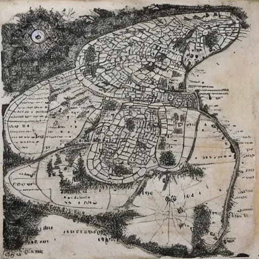 Prompt: “ hand drawn map of a fantasy town on papyrus, traditional art, realistic, ultra detailed, gerard mercator ”