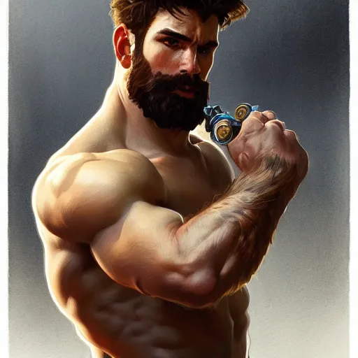 handsome portrait of spartan - leonidas bodybuilder