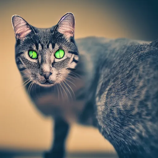 Prompt: Cyborg cat, photography, bokeh, 4k