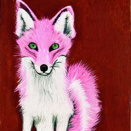 Image similar to pink fox, style of van gogh