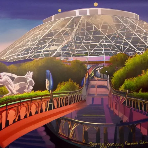 Prompt: painting of space mountain, disney world, florida, artstation