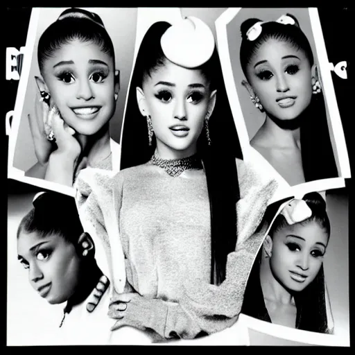 Image similar to ariana grande on 1 9 9 0 s album cover