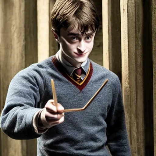 Prompt: Photo of Daniel Radcliffe as Harry Potter