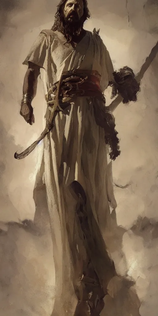 Prompt: a full body portrait of the ancient historical biblical evil pagan king ahab of Israel by craig mullins and marc simonetti, Ross Tran and WLOP, by Andrew Wyeth and Gerald Brom, In the style of John singer Sargent and James gurney, ARTSTATION, cgsociety, polycount, character design, CINEMATIC, AWE INSPIRING, BEAUTIFUL, ART GERM