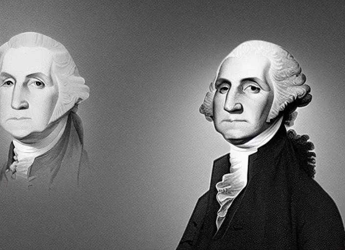 Prompt: photo of george washington wearing a giant vr headset