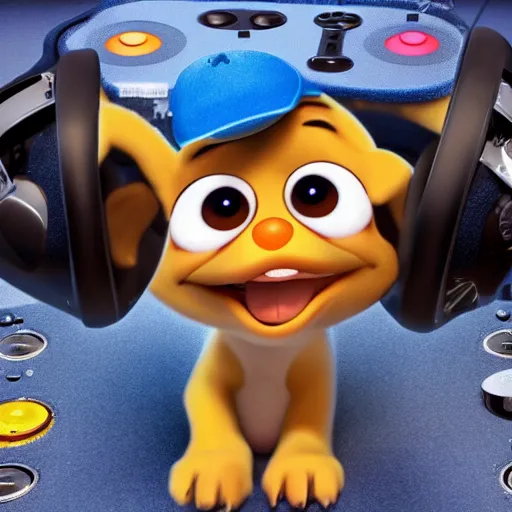 Image similar to puppy as a DJ, 8k, by Pixar