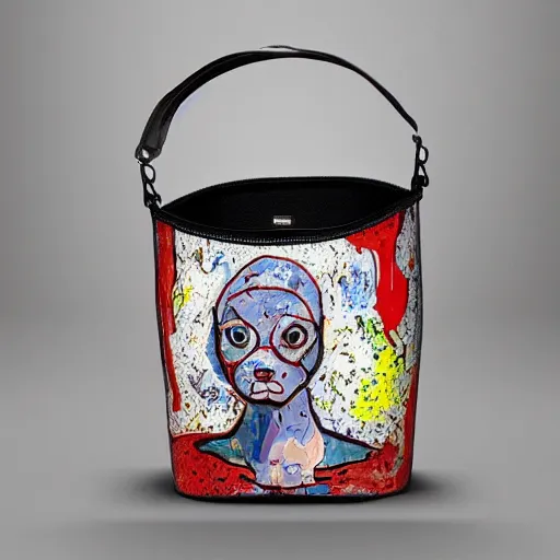 Image similar to luminus transparent extraterrestrial paris cylinder pinscher bucket purse sectional, by alberto giacometti and jackson pollock and martin johnson heade, dc comics, lowbrow, dutch golden age