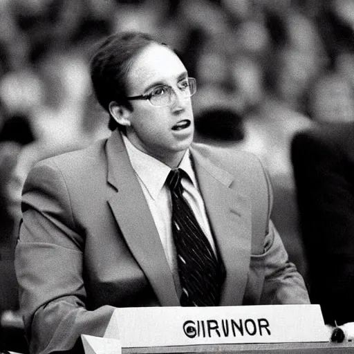 Prompt: airbud testifying before congress, 1 9 9 0 s photograph