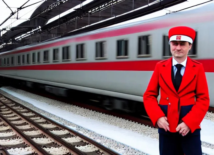 Image similar to train driver of the Russian Railways