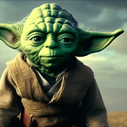 Image similar to Film still of Yoda, from Red Dead Redemption 2 (2018 video game)