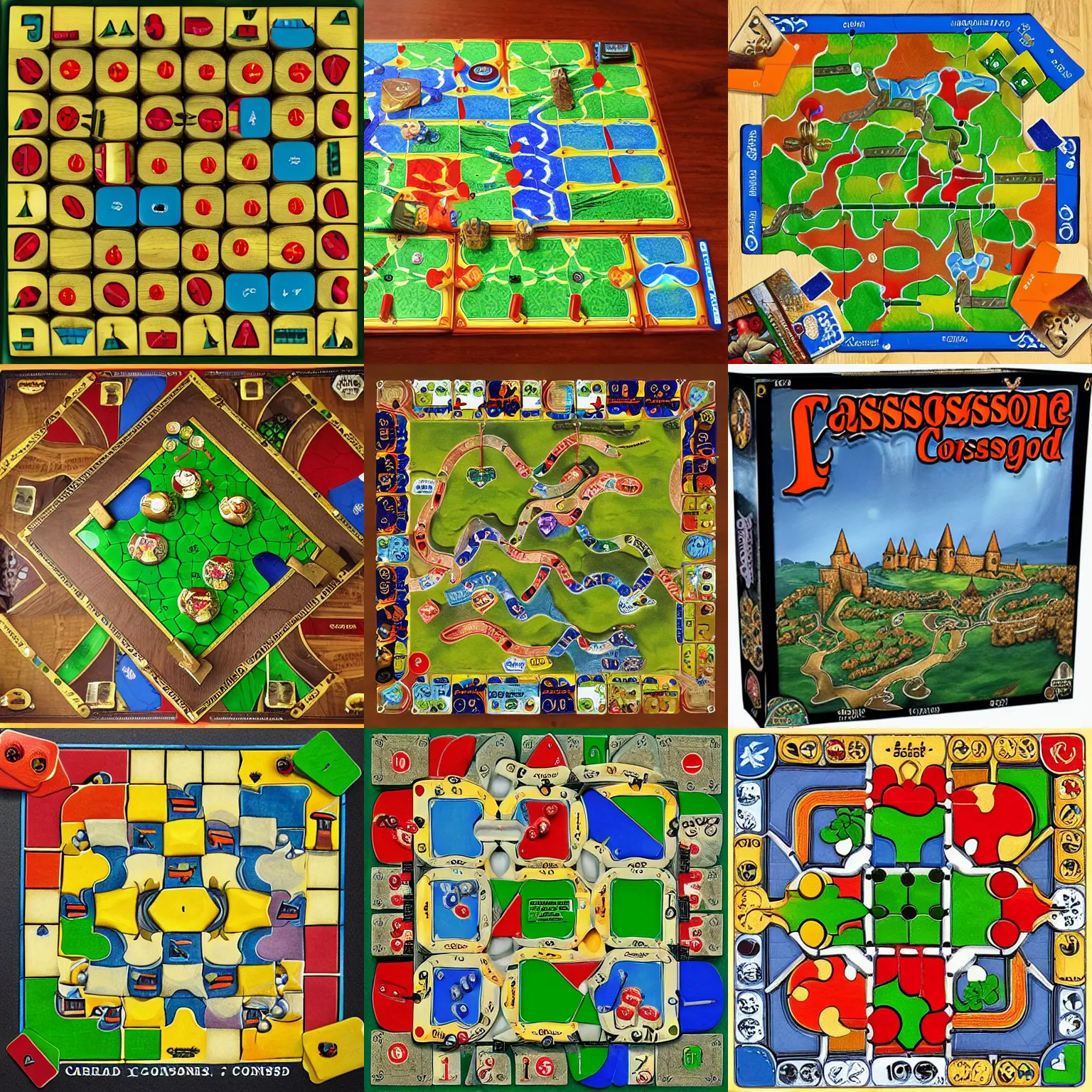 Prompt: carcassonne board game