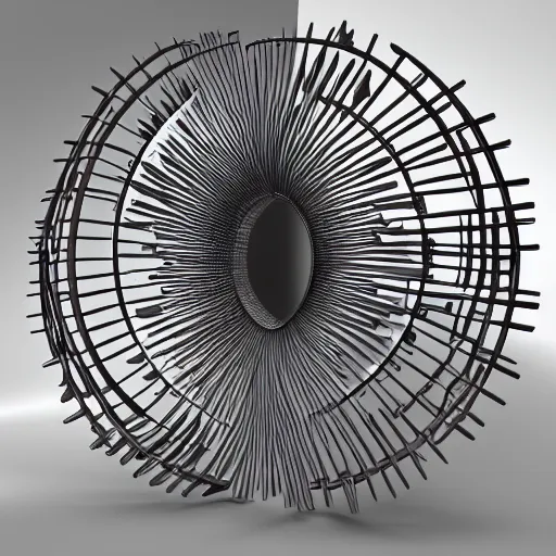 Image similar to fractal steel sculpture design visually stunning, cinematic, ultra realistic, hyper realism, 1 2 k, epic