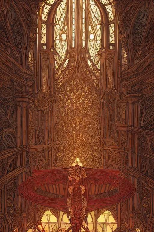 Image similar to pipe organ, d & d, fantasy, intricate, elegant, highly detailed, digital painting, artstation, concept art, smooth, sharp focus, illustration, art by artgerm and dragolisco and alphonse mucha and dragolisco