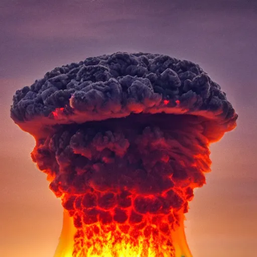 Image similar to nuclear explosion highly detailed 8 k, rule of thirds