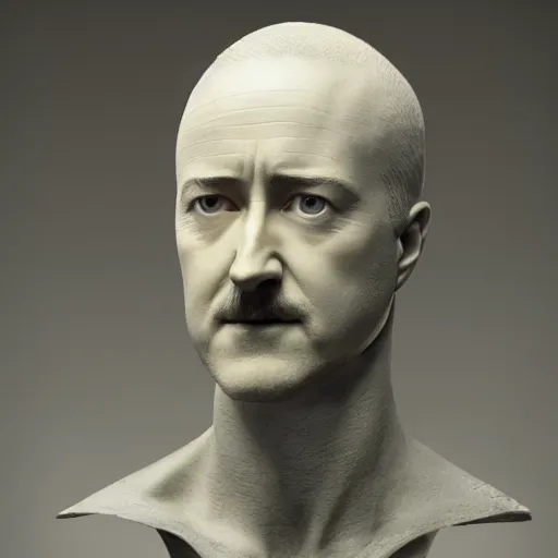 Prompt: a statue of edward norton's head but it's the shape of an egg with eggshell texture, just the face, strong eggshell texture, highly detailed, dramatic lighting, concept art by caravaggio and greg rutkowski and artgerm