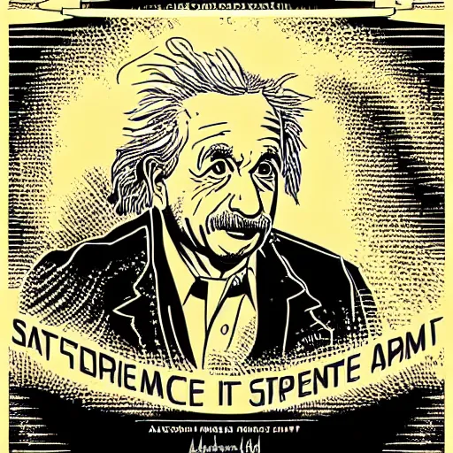 Prompt: portrait of albert einstein in front of a space - time diagram, by laurie greasley