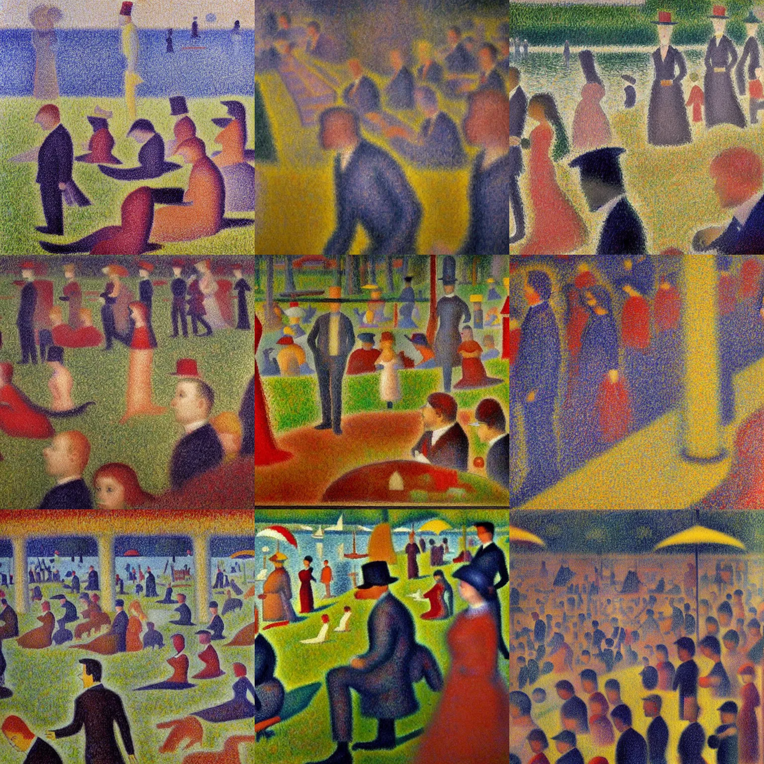 Prompt: image of hungarian parlaiment, painting by georges seurat