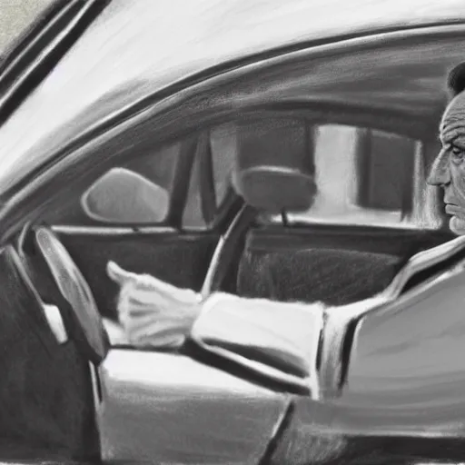 Prompt: Abraham Lincoln Driving His Ford Focus, photorealism