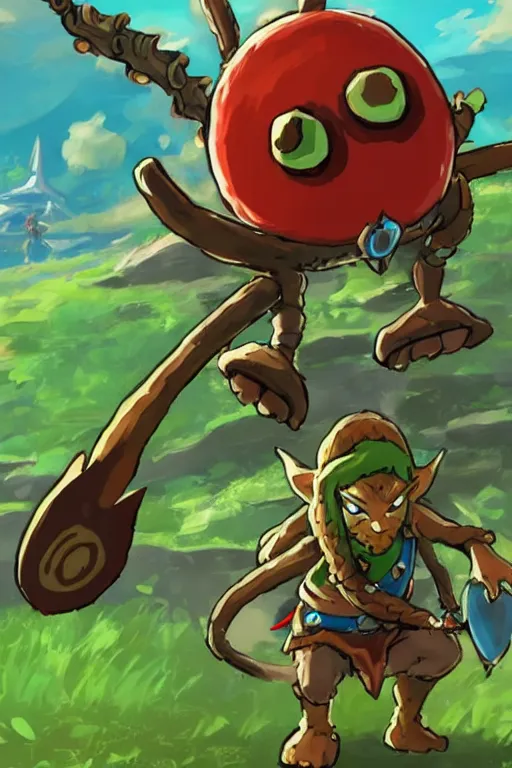 Image similar to an octorok from the legend of zelda breath of the wild, breath of the wild art style.