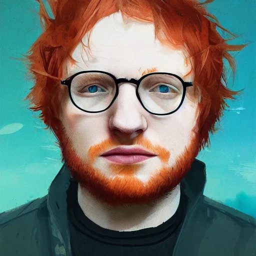 Image similar to Ed Sheeran profile picture by Greg Rutkowski, asymmetrical, Organic Painting , Matte Painting, geometric shapes, hard edges, street art, trending on the artstation:2 by Sachin Teng:4