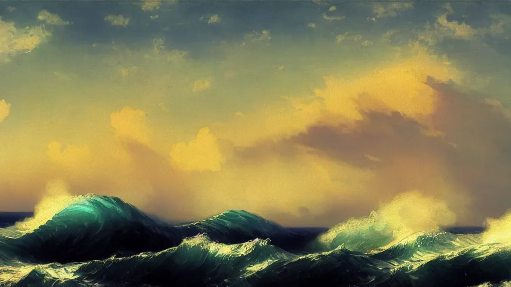 Prompt: ocean waves by ivan aivazovsky, by joaquin sorolla, 4 k resolution