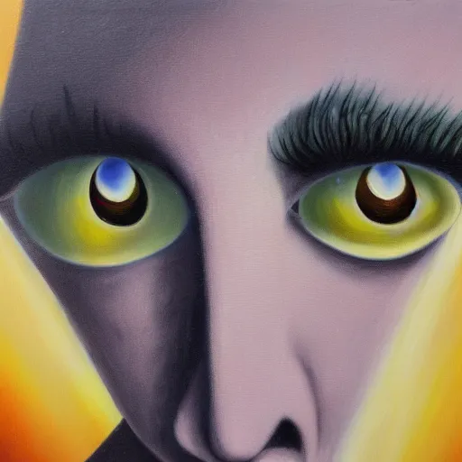 Image similar to terrible eyes from another world look out of the darkness, oil painting, 4k, 8k ,
