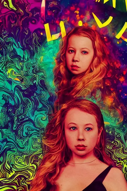 Prompt: an award - winning movie poster for lissa's trip, a movie about a 2 5 - year - old actress ( sofia vassilieva ) who goes on an intense movie - themed psychedelic odyssey in hollywood