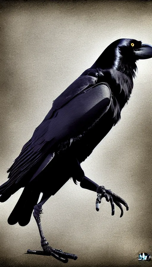 Image similar to epic professional digital art of a crow that is a human by lisa roet