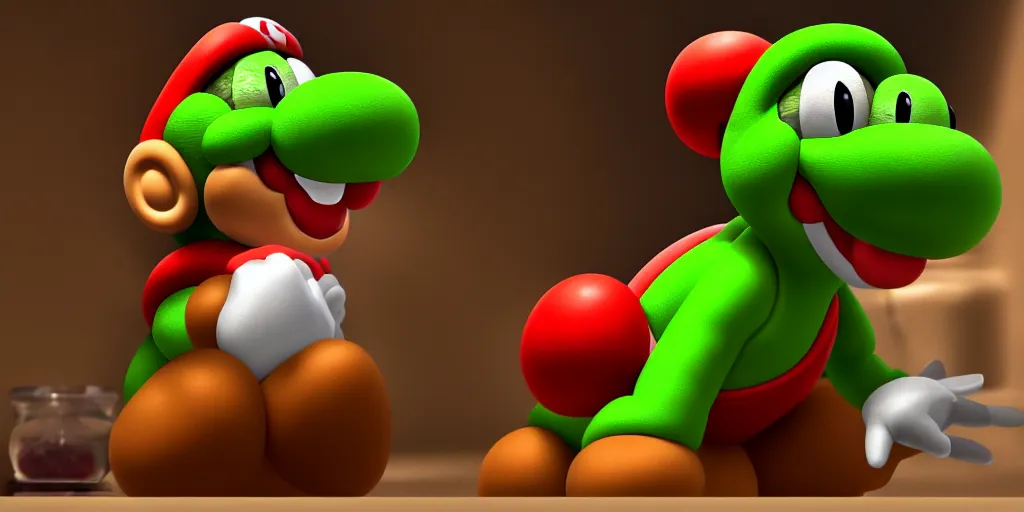 Image similar to a portrait of yoshi from super mario as tutankhamun, photorealistic, 8 k, highly detailed