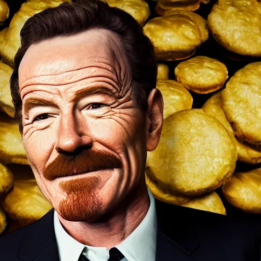 Image similar to bryan cranston as a hamburger 8 k by davinci